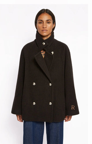Roseanna Manteau Driver en Laine Chocolat