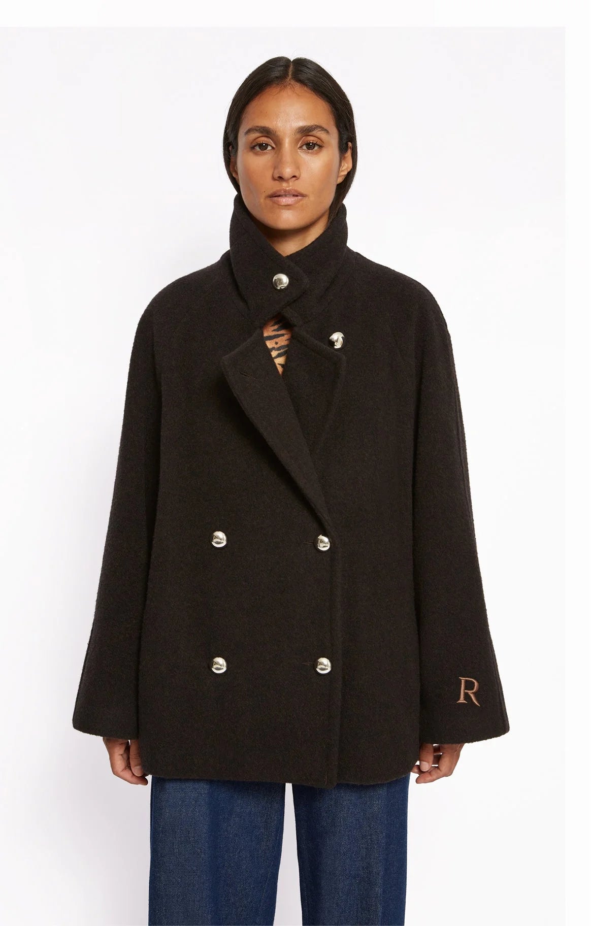 Roseanna Manteau Driver en Laine Chocolat