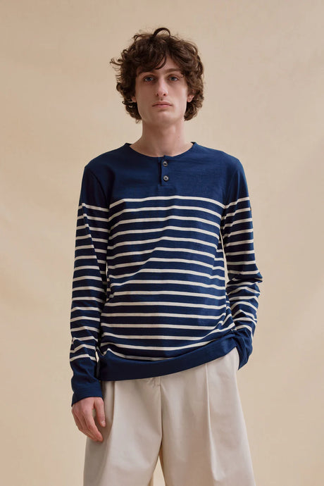 Le Minor Marinière Col Boutonné Marine