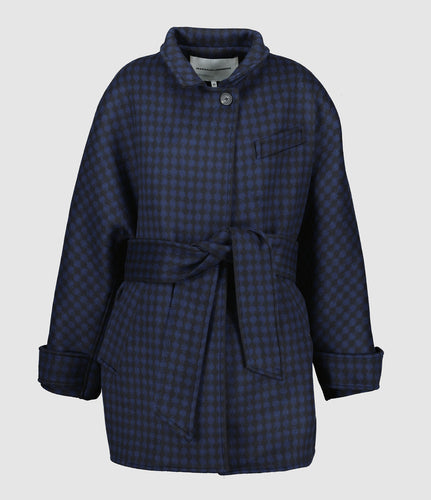 Margaux Lonnberg Manteau Carter Navy check