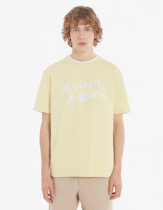Maison Kitsuné T-shirt Oversize Handwriting Chalk yellow