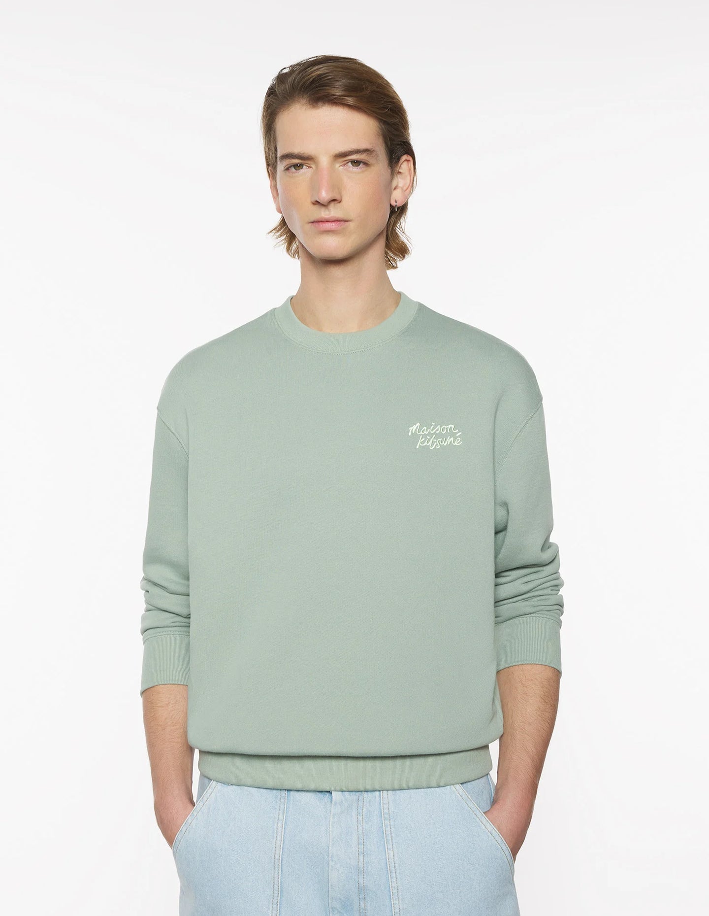 Maison Kitsuné Sweatshirt Handwriting Comfort Vert de Gris