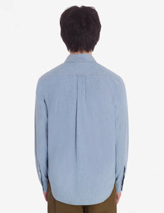 Maison Kitsuné Chemise Fox Head Chambray Indigo