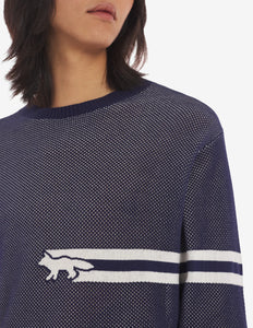 Maison Kitsuné Pull Flash Fox Mesh Deep Navy