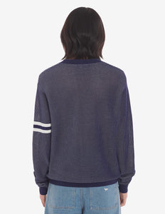 Maison Kitsuné Pull Flash Fox Mesh Deep Navy