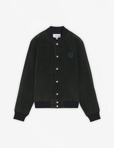 Maison Kitsuné Teddy Blouson en Velours Ranger Green