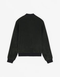 Maison Kitsuné Teddy Blouson en Velours Ranger Green