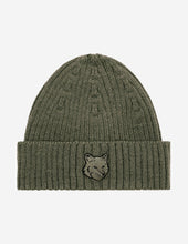 Charger l&#39;image dans la galerie, Maison Kitsuné Bonnet en Laine Fox Head Laurel Green