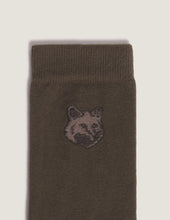Charger l'image dans la galerie, Maison Kitsuné Chaussettes Fox Head Deep Kaki