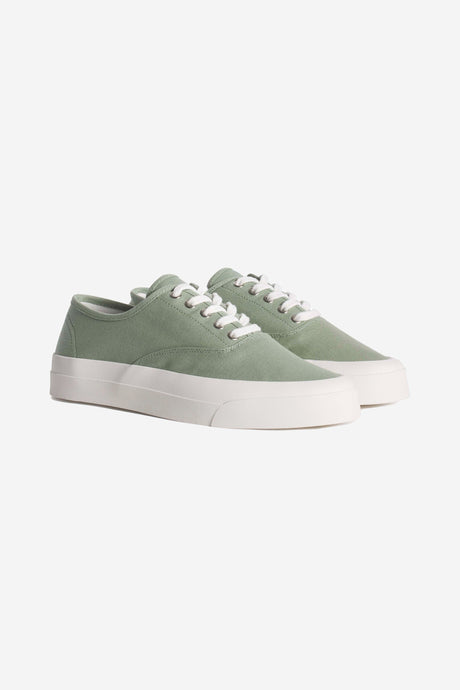 Maison Kitsuné Canvas laced sneakers Vert de Gris