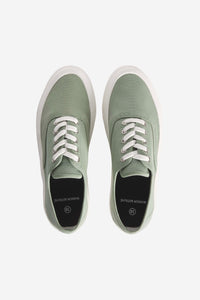 Maison Kitsuné Canvas laced sneakers Vert de Gris