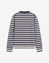 Charger l&#39;image dans la galerie, Maison Kitsuné Pull Fox Head Intarsia Striped Navy White