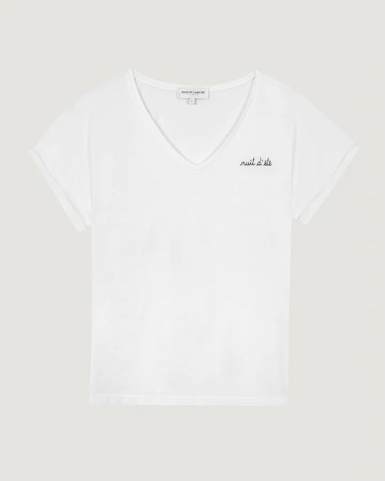 Maison Labiche T-shirt V Nuit White