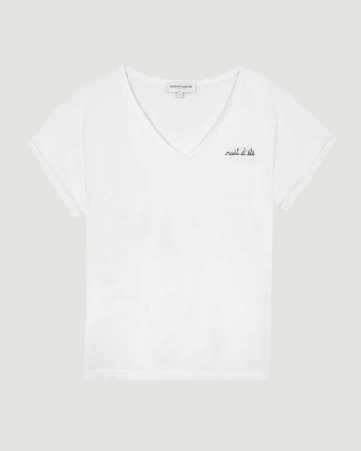 Maison Labiche T-shirt V Nuit White