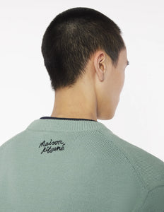 Maison Kitsuné Pull Dressed Fox intarsia Vert de Gris