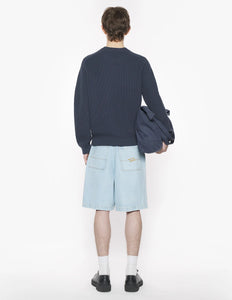 Maison Kitsuné Pull Varsity Embroidered Slate Grey