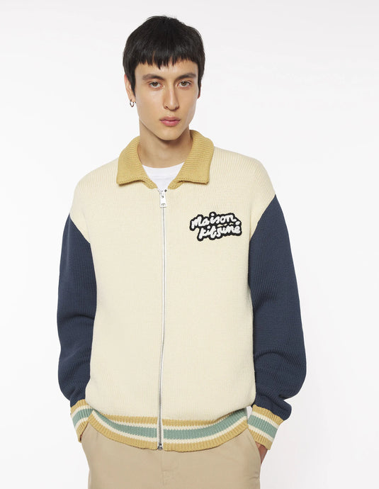 Maison Kitsuné Blouson Knitted College Rich Vanilla