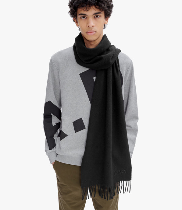 A.P.C. Echarpe Ambroise Brodée Noir