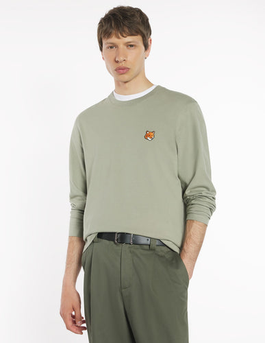 Maison Kitsuné T-Shirt Fox Head Manches Longues Laurel Green