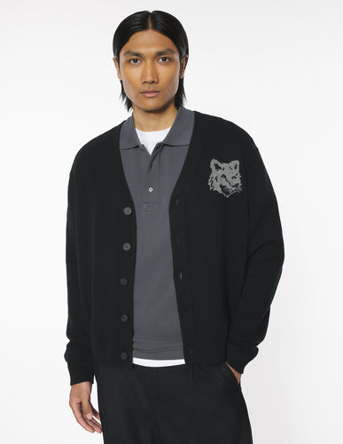 Maison Kitsuné Cardigan Fox Head Intarsia Black