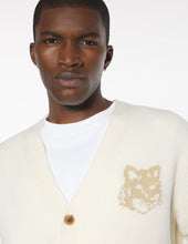 Charger l&#39;image dans la galerie, Maison Kitsuné Cardigan Fox Head Intarsia Ecru Tan Beige
