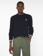 Charger l&#39;image dans la galerie, Maison Kitsuné Pull Fox Head Lambswool Navy