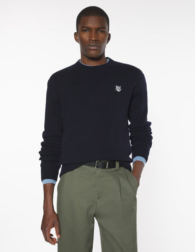 Maison Kitsuné Pull Fox Head Lambswool Navy