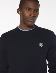 Maison Kitsuné Pull Fox Head Lambswool Navy
