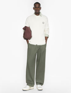 Maison Kitsuné Pull Fox Head Ribbed Ecru