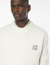Charger l&#39;image dans la galerie, Maison Kitsuné Pull Fox Head Ribbed Ecru