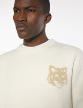 Charger l&#39;image dans la galerie, Maison Kitsuné Pull Fox Head Intarsia Ecru Tan Beige