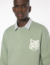 Charger l&#39;image dans la galerie, Maison Kitsuné Pull Fox Head Intarsia Sage Green