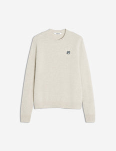 Maison Kitsuné Pull Fox Head Lambswool Tan Beige