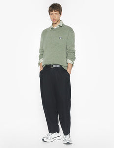 Maison Kitsuné Pull Fox Head Lambswool Laurel Green