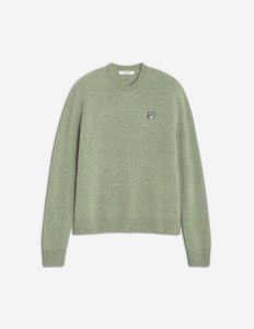 Maison Kitsuné Pull Fox Head Lambswool Laurel Green
