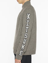 Charger l&#39;image dans la galerie, Maison Kitsuné Blouson Varsity en Laine Grey Melange