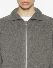 Charger l&#39;image dans la galerie, Maison Kitsuné Blouson Varsity en Laine Grey Melange