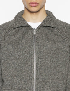Maison Kitsuné Blouson Varsity en Laine Grey Melange