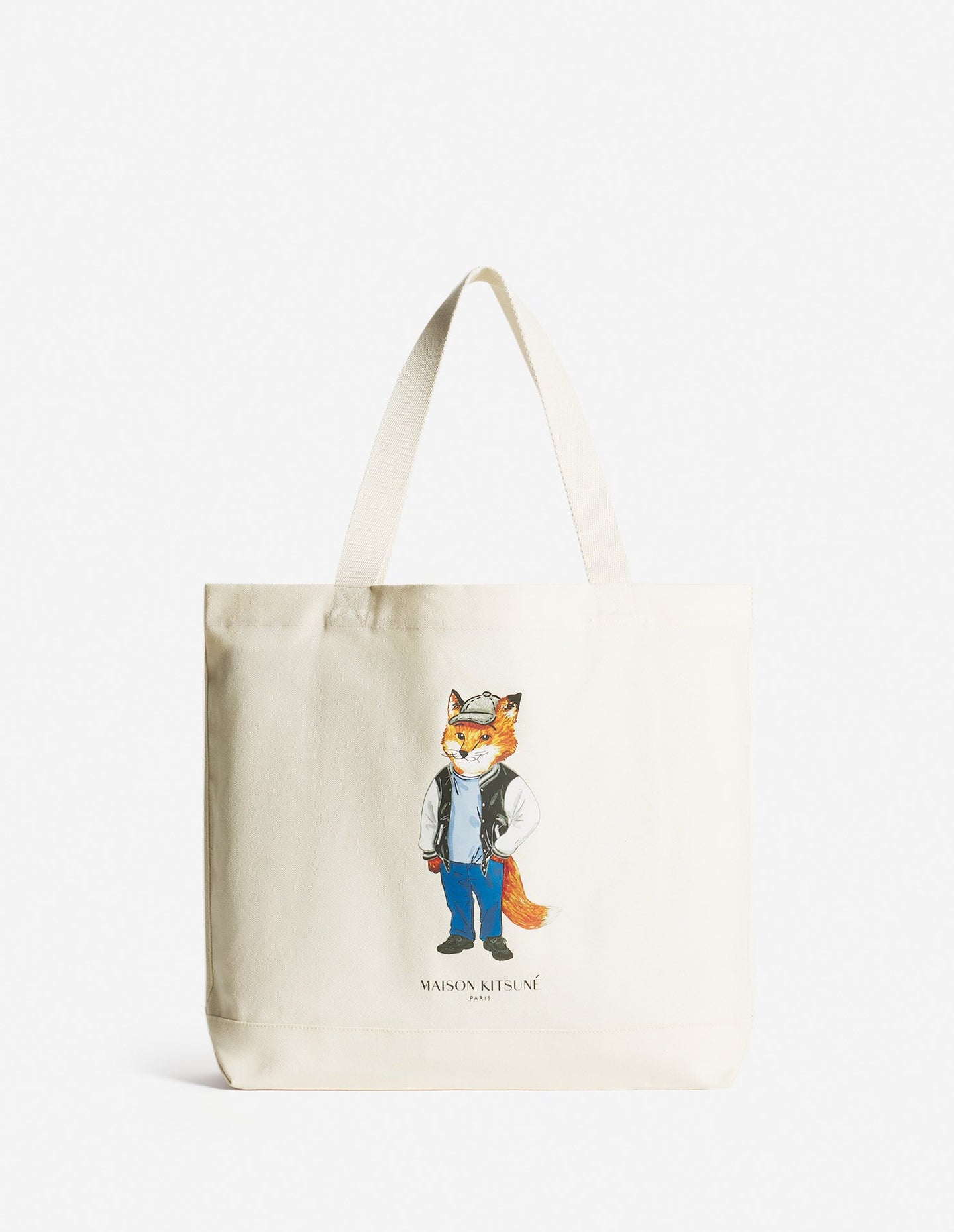 Maison Kitsuné Tote Bag Dressed Fox Ecru