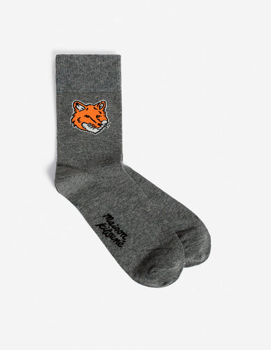 Maison Kitsuné Chaussettes Fox Head Dark Grey