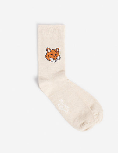 Maison Kitsuné Chaussettes Fox Head Light Beige