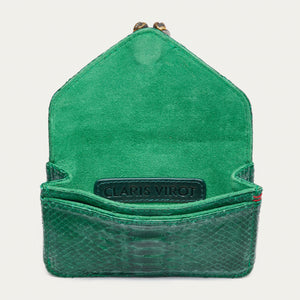 Claris Virot Porte Cartes Alex Python Vert pelouse