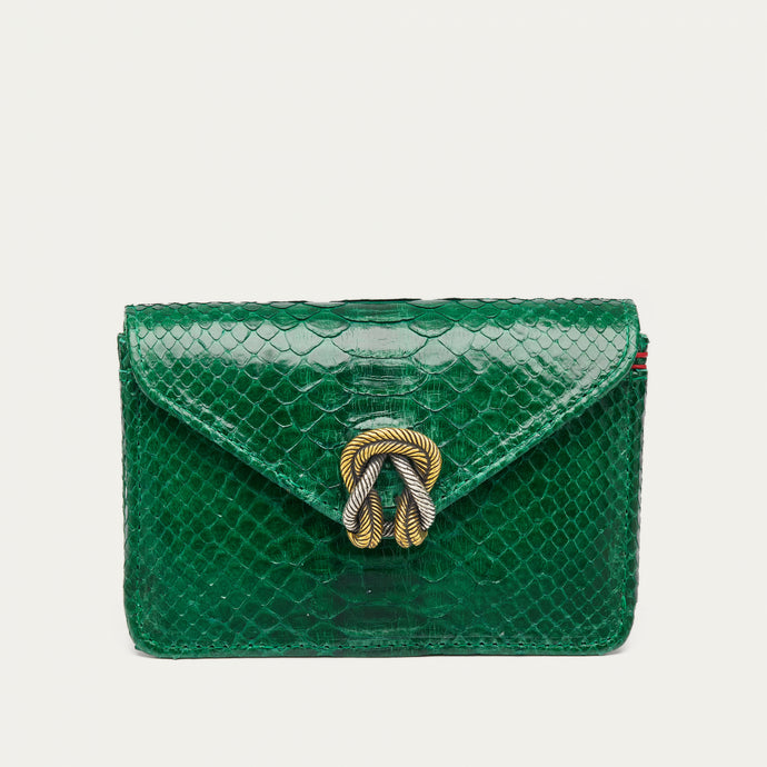 Claris Virot Porte Cartes Alex Python Vert pelouse