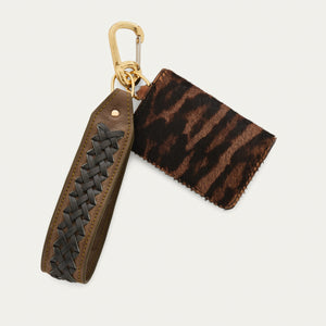 Claris Virot Porte Clés Pedro Cuirs Kaki et Ocelot