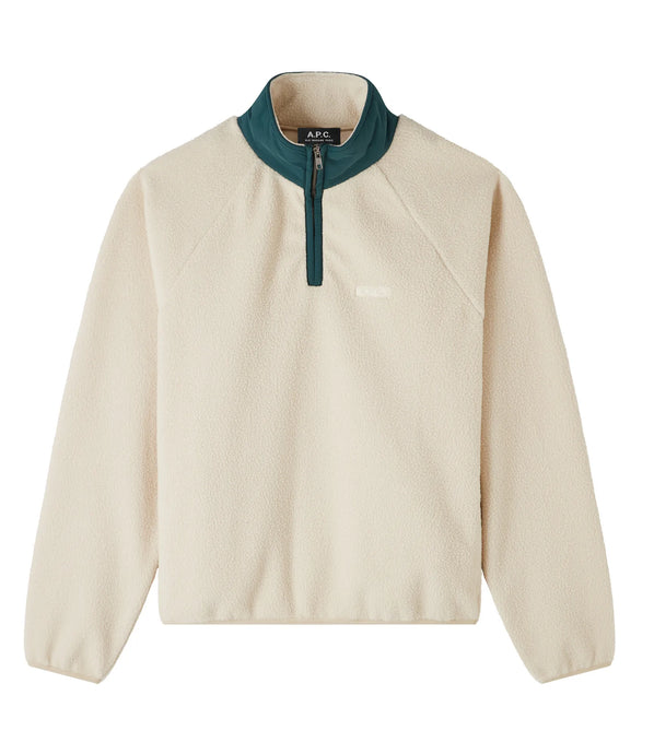 A.P.C. Sweat Island Polaire Blanc casse