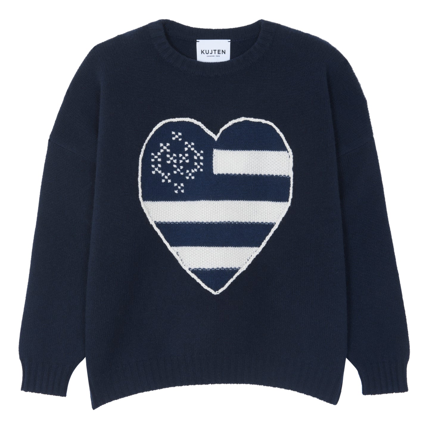 Kujten Pull Madison Coeur Cachemire Marine