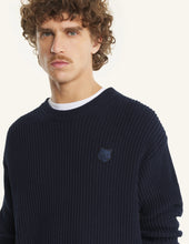 Charger l'image dans la galerie, Maison Kitsuné Pull Fox head Ribbed Navy