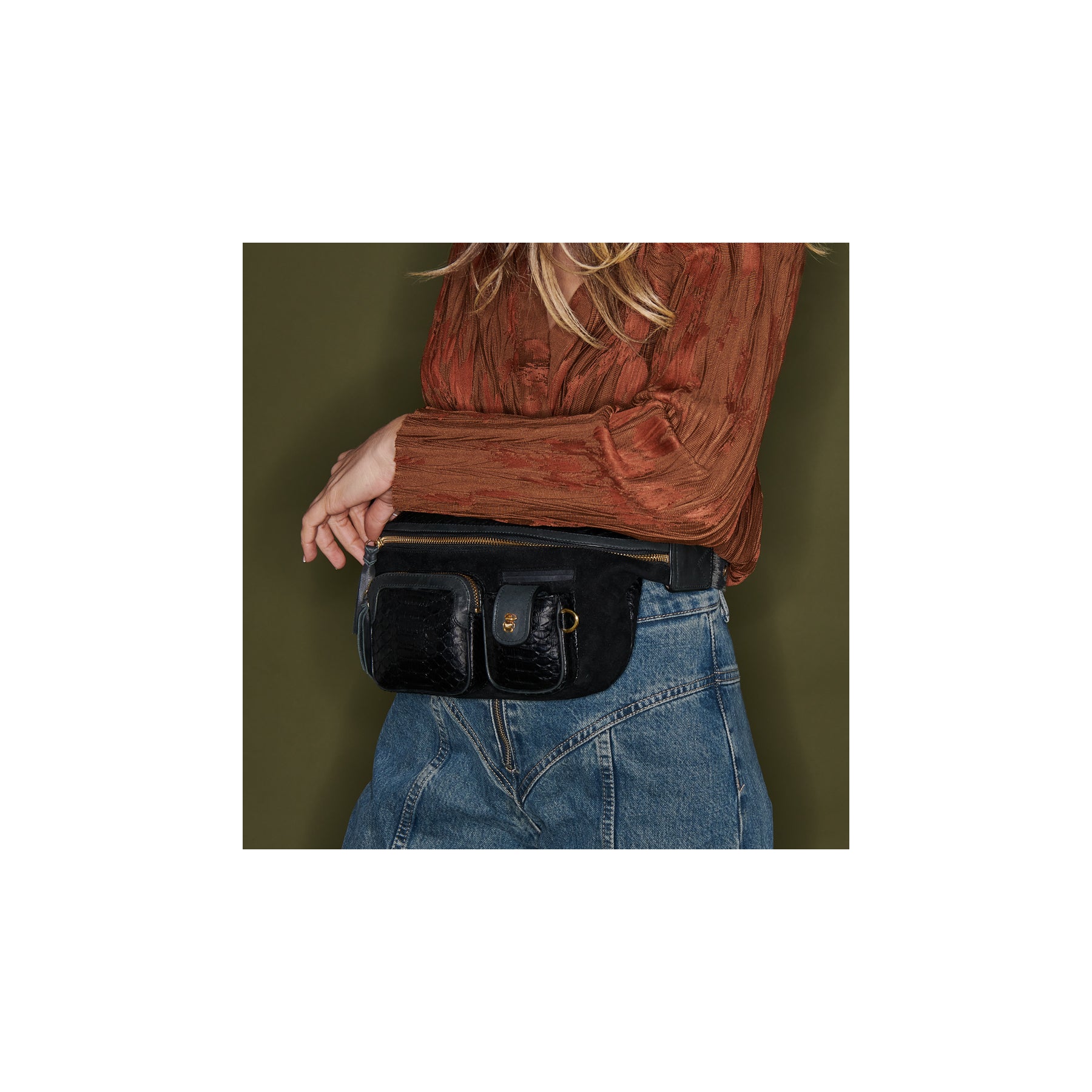 Claris Virot Sac Banane Python Romeo Noir Les Archives