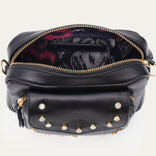 Charger l&#39;image dans la galerie, Claris Virot Sac Baby Charly en Cuir Clous Noir