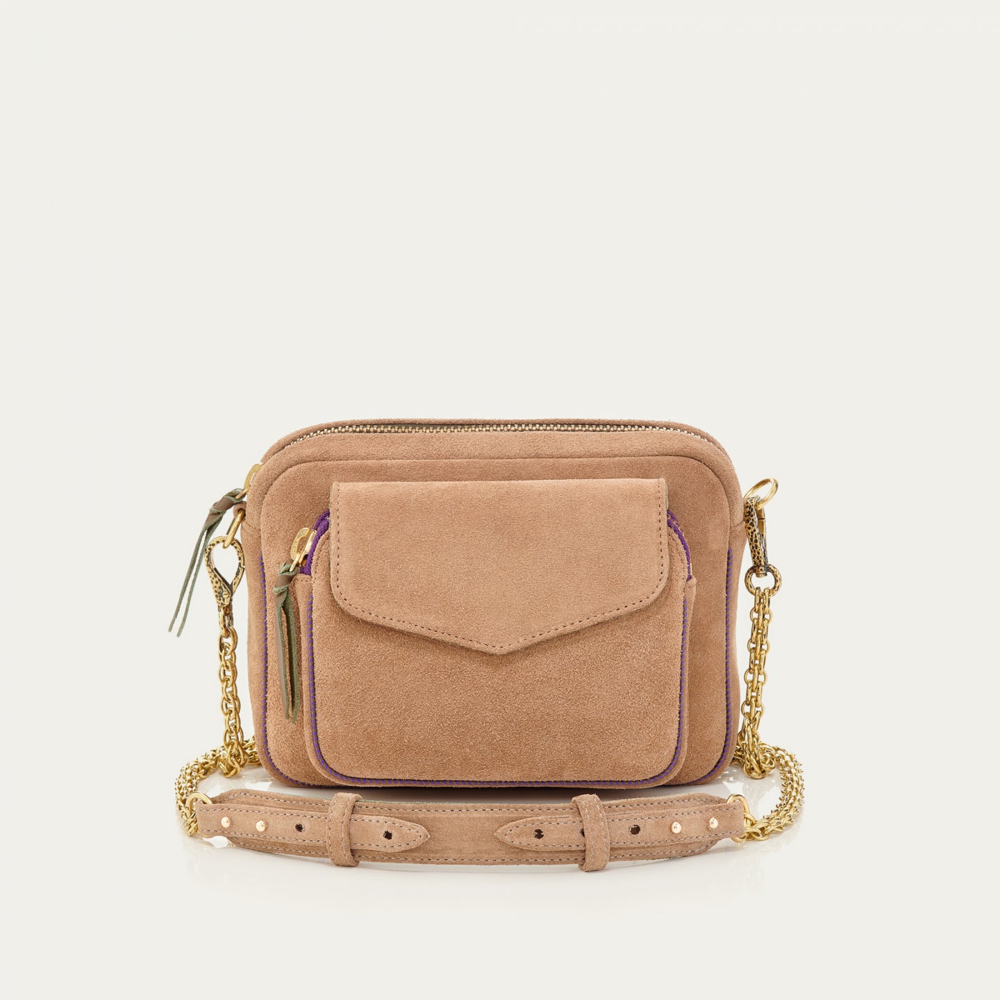 Claris Virot Sac Charly Cuir Croûte Greige